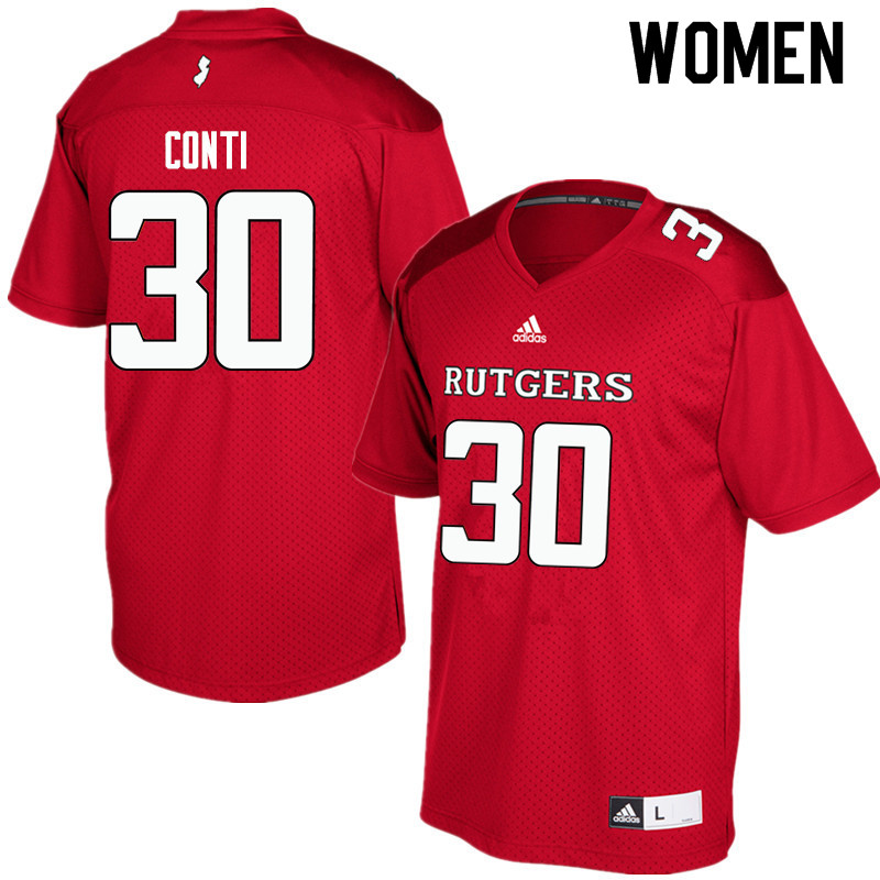 Women #30 Chris Conti Rutgers Scarlet Knights College Football Jerseys Sale-Red
